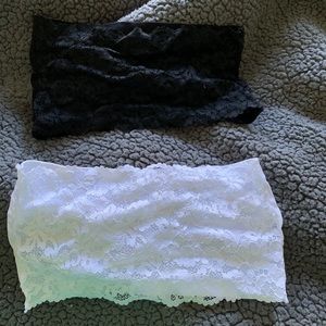 Strapless lace bralettes